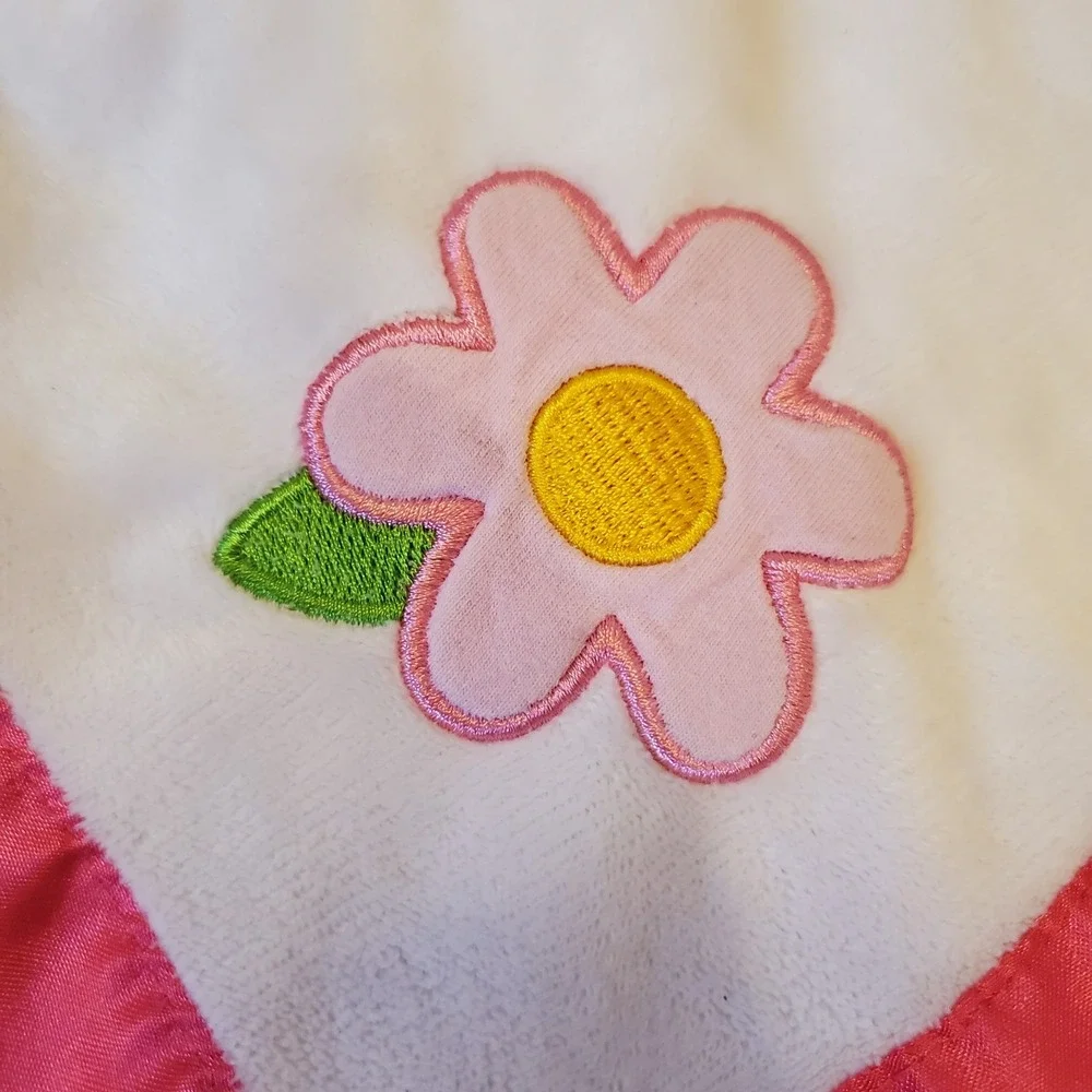 Vintage Dandee Butterfly Dan‎ Dee Flower lovey security blanket Pink Satin Plush